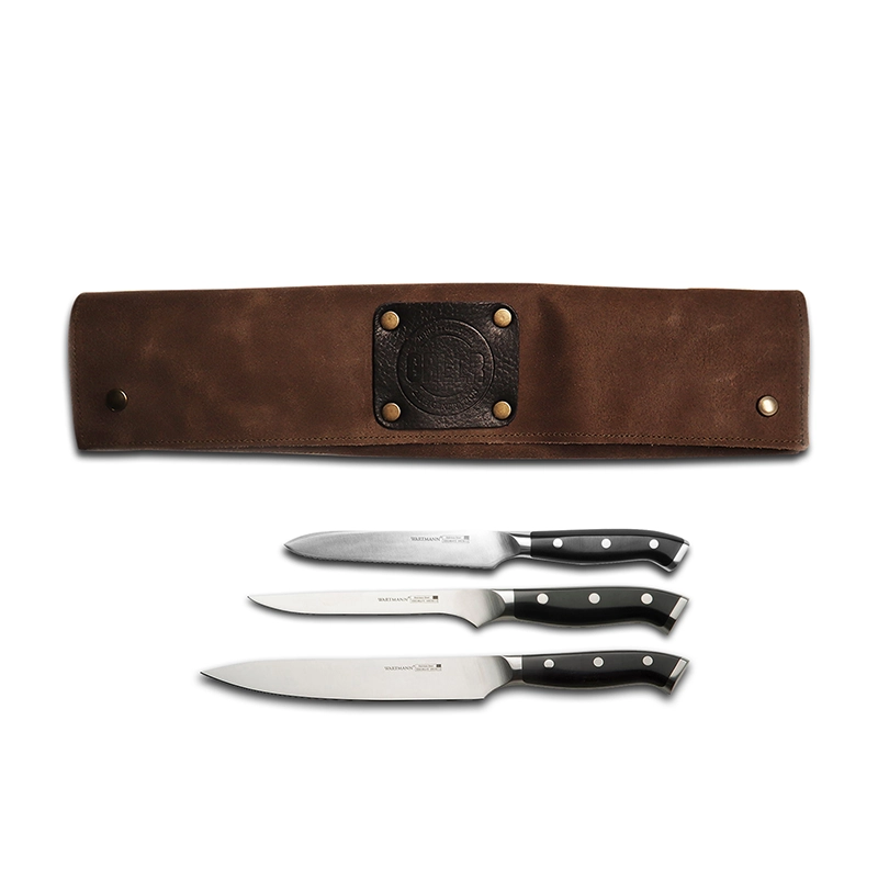 GRLLR BBQ Knives Set + Leather Knife Bag